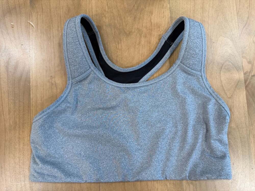 Avia Gray Heather Crisscross Back Sports Bra Medium